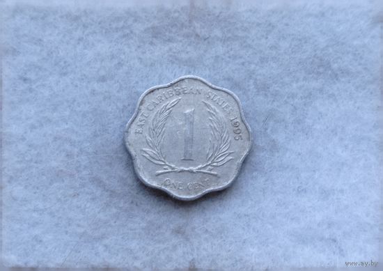Werty71 Карибские острова 1 цент 1995 Елизавета 2 Карибы