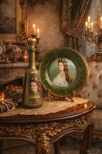 Декоративный винтажный комплект "Алисия Баварская", ручная работа, декупаж.