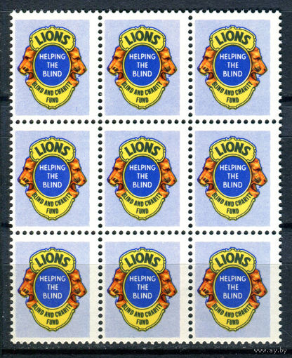 США, виньетки - Lions - 9 марок - сцепка - MNH. Без МЦ!