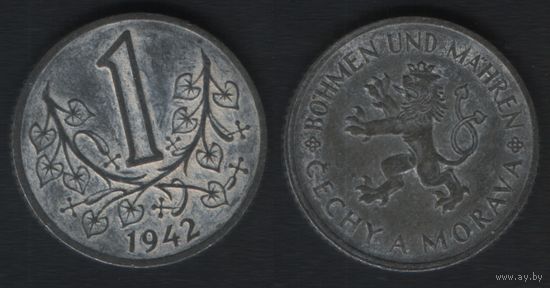 Богемия и Моравия km4 1 крона 1942 год (5