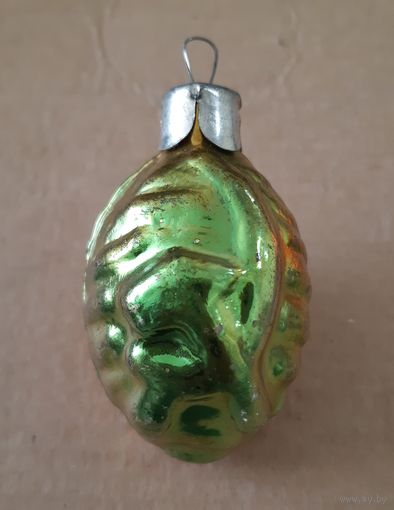 Ёлочная игрушка шар Зведа, Серп и Молот (агитация), стекло. СССР