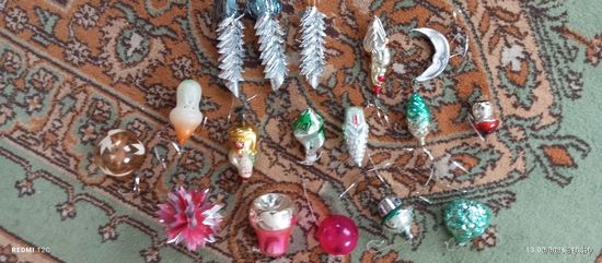 Советские ёлочные игрушки 16шт