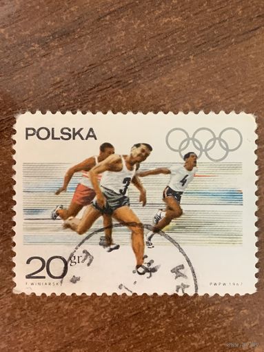 Польша 1967. Олимпийские игры. Бег. Марка из серии