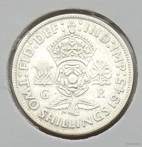 Великобритания 2 шиллинга 1945 г. В холдере