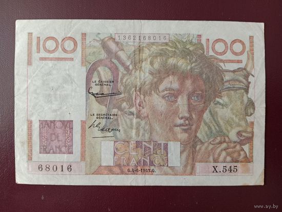 Франция 100 франков 1953