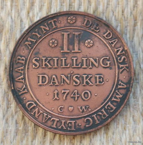 Дания 2 скиллинга 1740 года. Предложи свою цену или обмен!