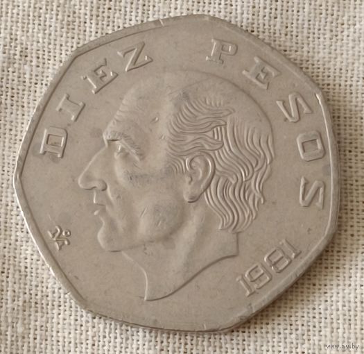 Мексика. 10 песо 1981 года.