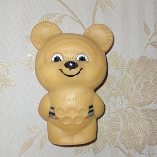 Мишка олимпийский малый, Олимпийский мишка , резиновая игрушка СССР, Москва 80