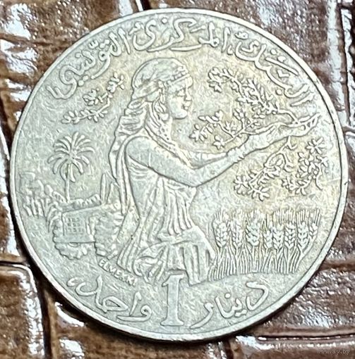 Монета. Тунис. 1 динар 1988 год