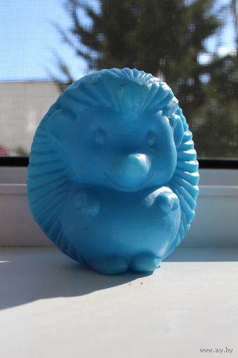 Игрушка СССР Ежик синий пластик