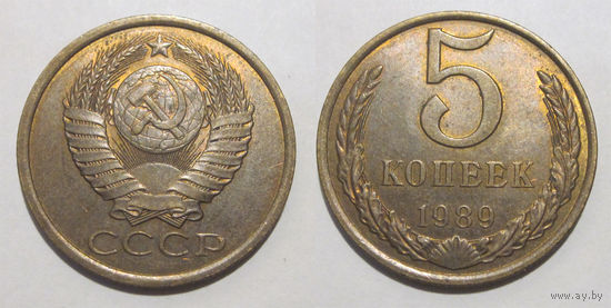5 копеек 1989 aUNC