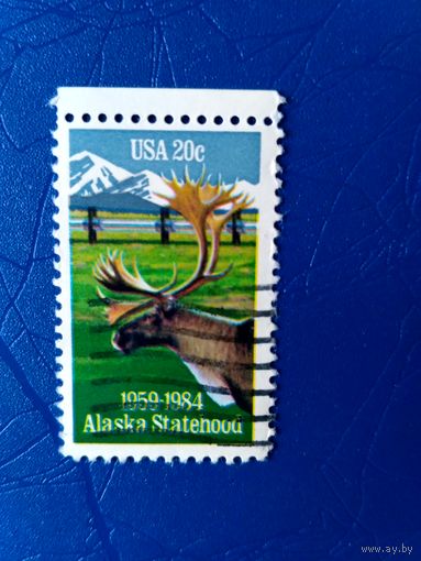 Марка США. Штат Аляска, юбилей, фауна. 1984 (3)
