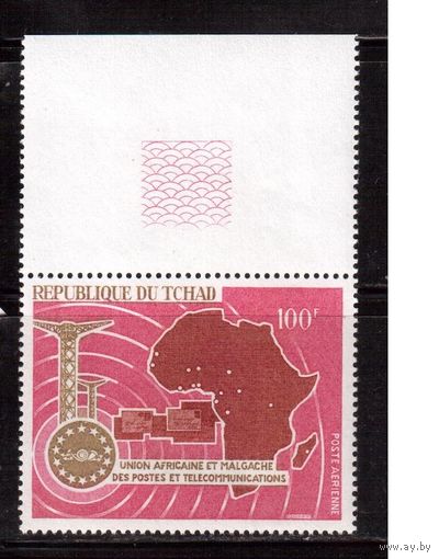 Чад-1967,(Мих.183)  ** , Почта, Карта