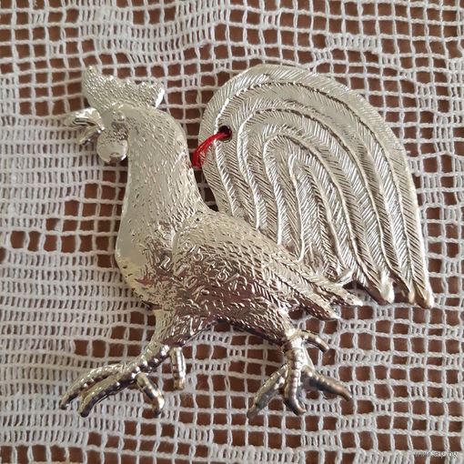 Ёлочная игрушка боевой Петух, пластик. СССР