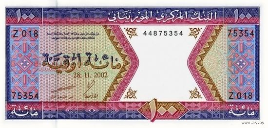 Мавритания 100 угий образца 2002 года UNC p4k
