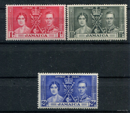 Британские колонии - Ямайка - 1937г. - коронация короля Георга VI и королевы Елизаветы - 3 марки - полная серия, MH, MLH [Mi 115-117]. #2-Bc-D-KS-2