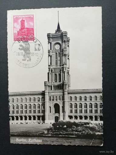 ГДР 1955 Карт максимум с маркой из серии "Восстановление исторических знаний" (спецгашение) Mi.494 каталог 2.25 евро