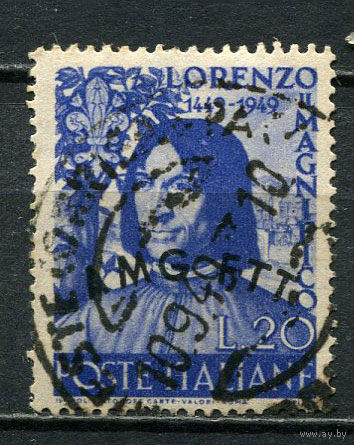 Италия - 1949 - 500-летие Лоренцо Медичи - [Mi. 782] - полная серия - 1 марка. Гашеная.  (Лот 21Gс)-T2P1