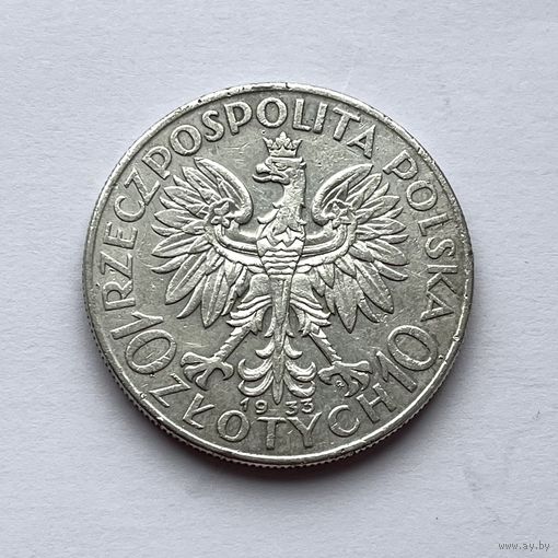 Монета СЕРЕБРО Польша 10 злотых 1933 год Ядвига ОТЛИЧНЫЕ