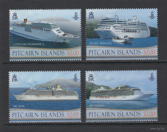 Питкэрн Острова /Pitcairn Islands 2013** Корабли Круизные лайнеры #876-879