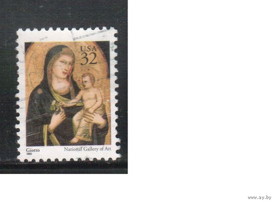(США-1995 (Мих.2674) , гаш. ,  Рождество, Живопимь(одиночка),
