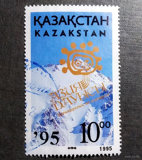 Марка Казахстан 1995 год Международный музыкальный фестиваль (надпечатка)