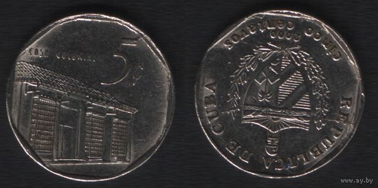 Куба km575.2 5 центаво 2000 год (_брак(om1(1(3 наплыв ТОРГ ЛЮБОЙ