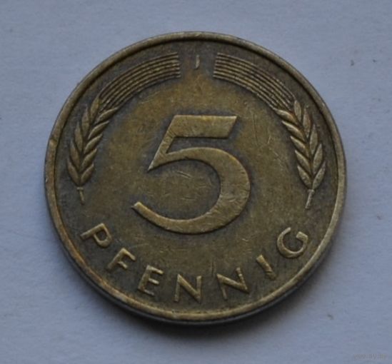 5 пфеннигов 1990 г. J, ФРГ, Германия.