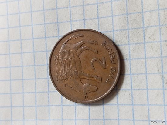 2 пенса 1984 года. Остров святой Елены