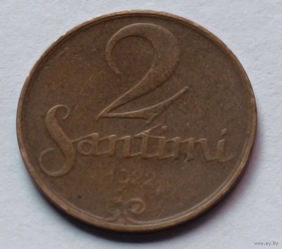 Латвия. 2 сантима 1922 года.