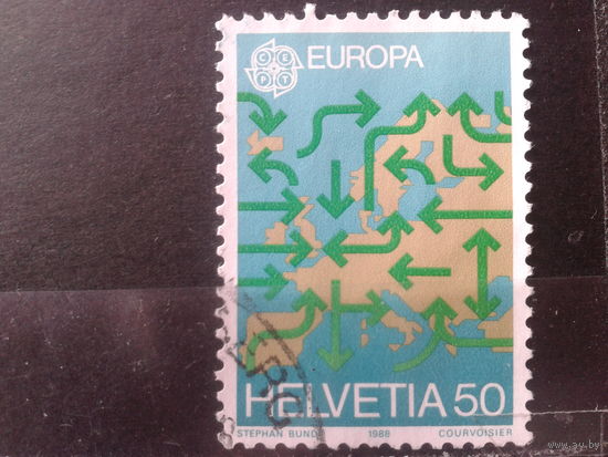 Швейцария 1988 Европа, транспорт и коммуникации