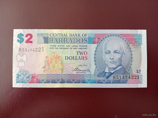 Барбадос 2 доллара 2007 UNC