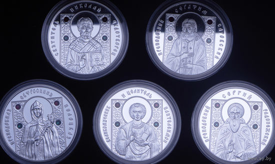 Набор Православные Святые 20 рублей 5 монет