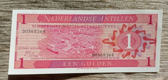 Werty71 Нидерландские Антильские острова (Антилы) 1 гульден 1970 UNC банкнота
