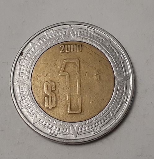 Мексика 1 песо, 2000 (1-2-20)