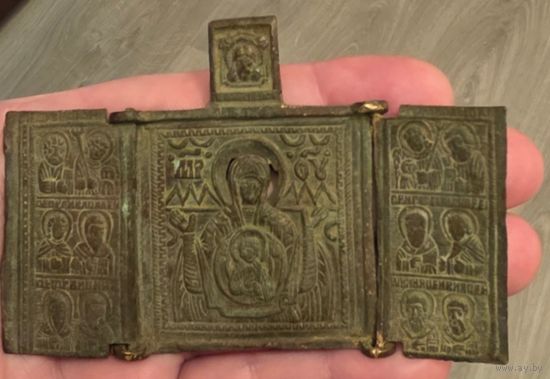 Складень. Знамение Пресвятой Богородицы.19 век. Редкая.