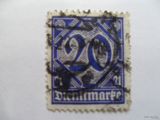 1920 Рейх. DR-DI Mi.19 Германия mi.2.5 euro служебные