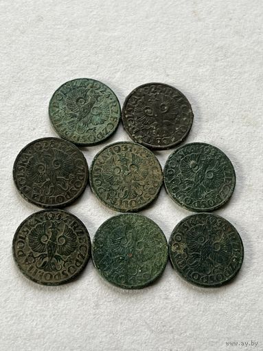 Польша 1 грош  8 шт