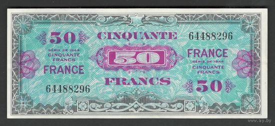 Франция 50 франков 1944 года. Тип Р-122a. Состояние aUNC