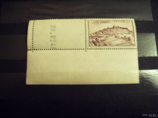 1946 Франция марка с датой выпуска на поле и дополнительным белым купоном архитектура MNH**(3-13)