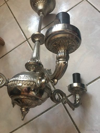 Люстра светильник винтаж Югославия цвет серебро
