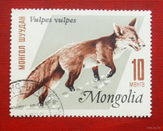 Монголия. Лиса. ( 1 марка ) 1966 года. 9-17.