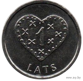 ЛАТВИЙСКАЯ РЕСПУБЛИКА. 1 ЛАТ 2011. ПРЯНИЧНОЕ СЕРДЦЕ.