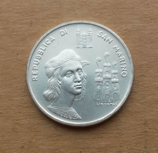 Сан-Марино, 1000 лир 1983 г., серебро 0.835, 500 лет со дня рождения Рафаэля Санти