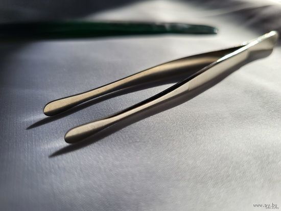 Leuchtturm пинцет для марок, банкнот 120 мм закругленная лопатка! Германия, Лёйхтурм, Leuchtturm! ВОЗМОЖЕН ОБМЕН!