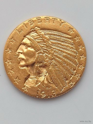 5 долларов США 1913г.