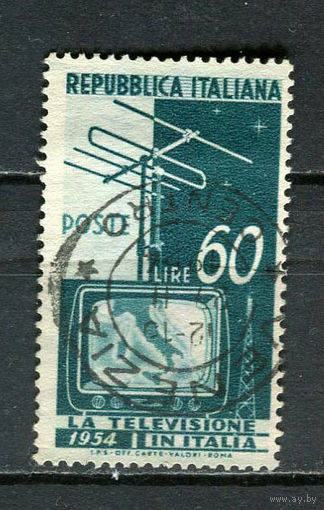 Италия - 1954 - Национальное телевидение 60L - [Mi.909] - 1 марка. Гашеная.  (Лот 34HM)-T2P8