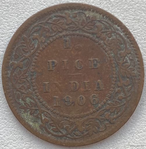 Индия Британская 1/2 пайса 1906 г.