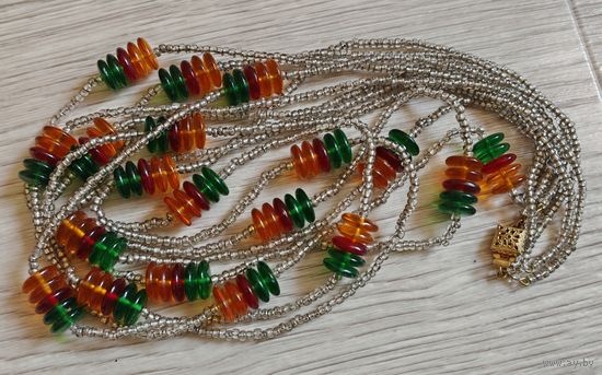 Бусы винтаж Чехия бисер,стекло