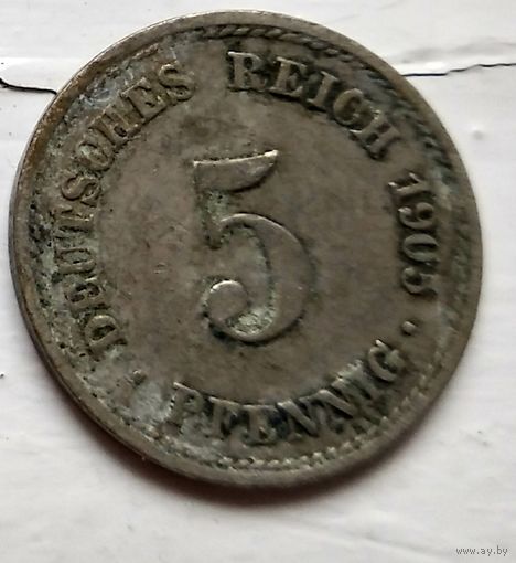 Германия 5 пфеннигов, 1905 A - Берлин 2-1-50